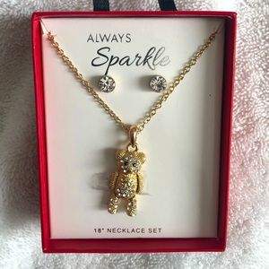 gold bear necklace